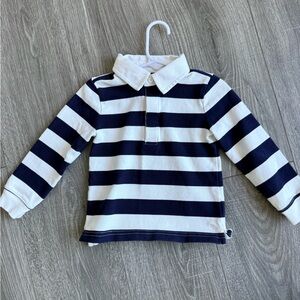 Janie and Jack Navy and White Striped Polo